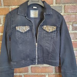 NWOT Levi's Cropped Sequinned Denim Jacket